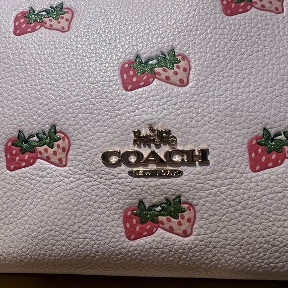 Coach Cream Tote with Strawberry Design - Picture 4 of 7